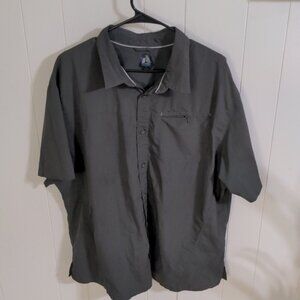 Eddie Bauer First Ascent  Shirt Men's 2XL Gray Short Sleeve Button Down